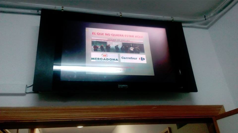 El monitor donde fue exhibida la presentación.