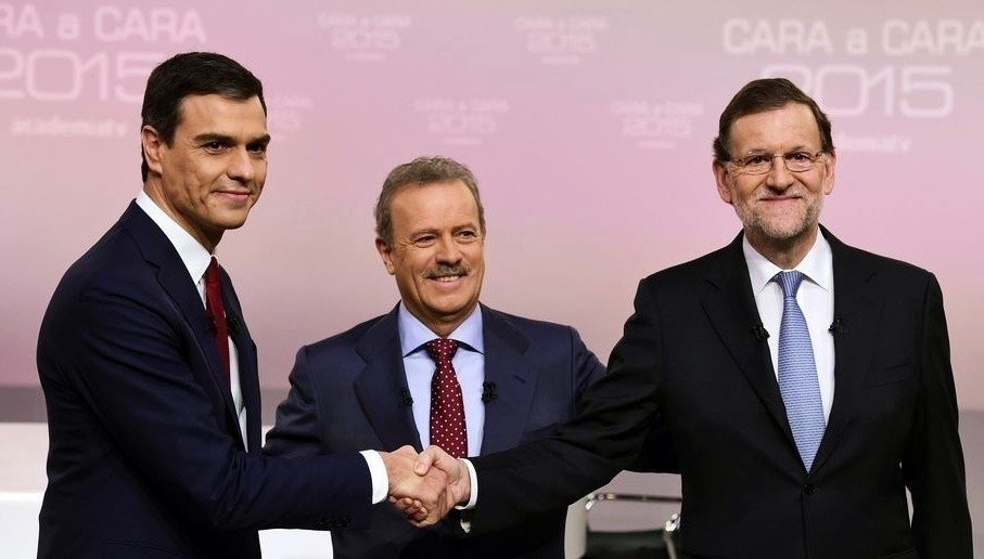 Pedro Sánchez y Mariano Rajoy, en el cara a cara de diciembre de 2015.