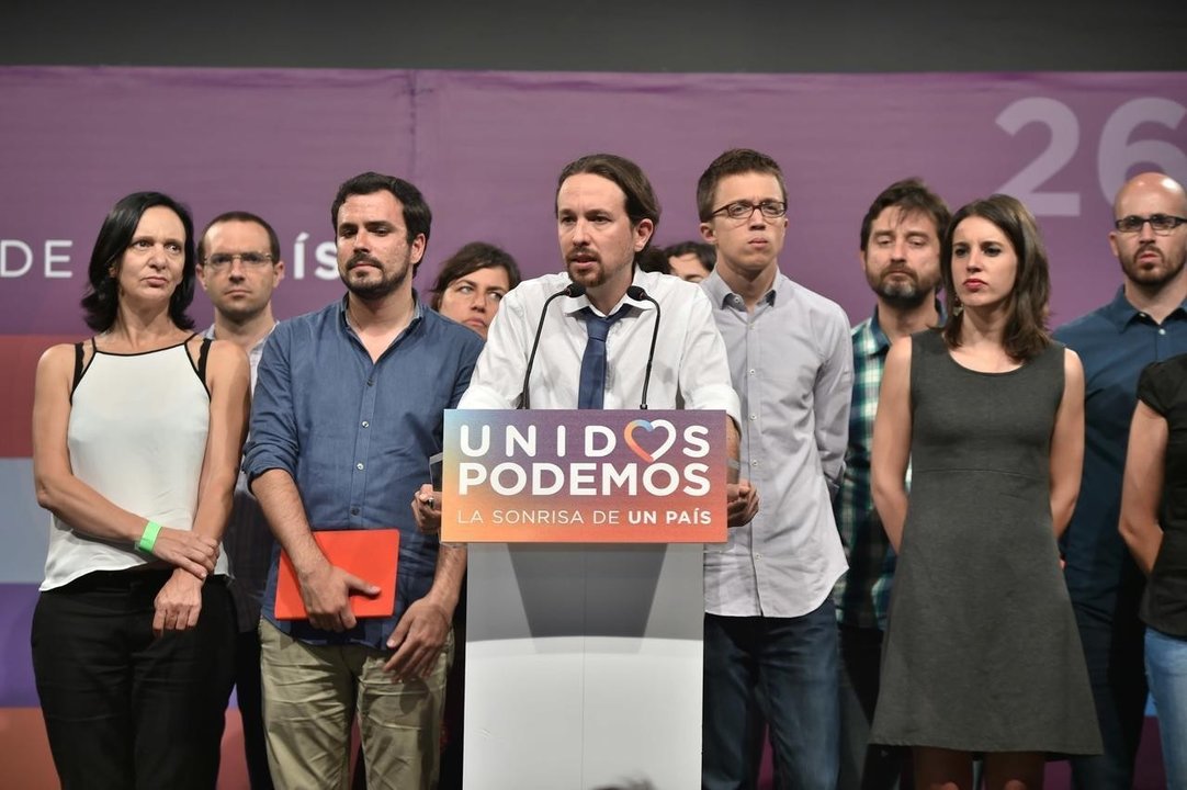Comparecencia de Unidos Podemos por los resultados de las elecciones del 26 de junio.