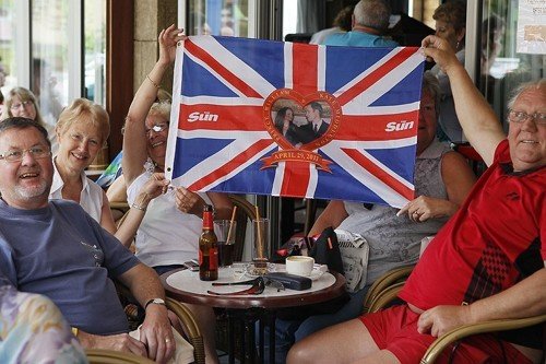Turistas ingleses en Mallorca.