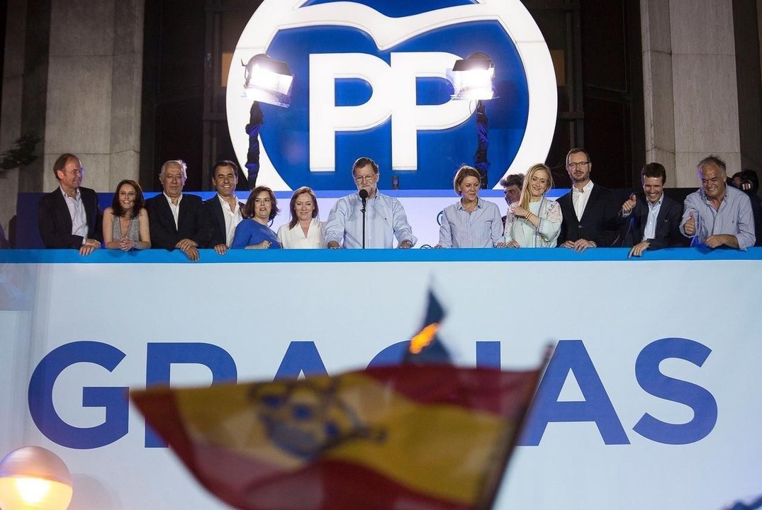 Dirigentes del PP celebran el triunfo del 26J.