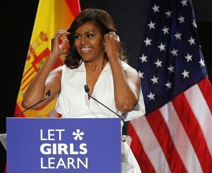 Michelle Obama, durante la presentación de 'Let Girls Learn'.