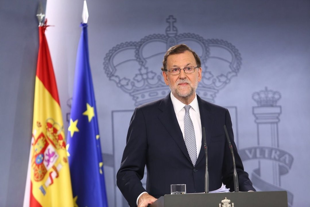 Mariano Rajoy, en rueda de prensa tras entrevistarse con el Rey. 