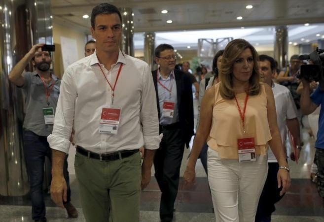 Pedro Sánchez y Susana Díaz en el último congreso del PSOE.