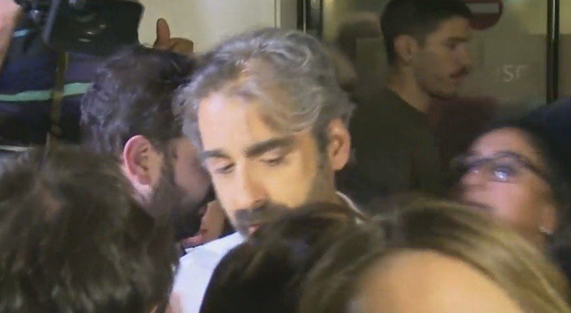 Jesús Garrido, saliendo de Ferraz el sábado tras la dimisión de Pedro Sánchez.