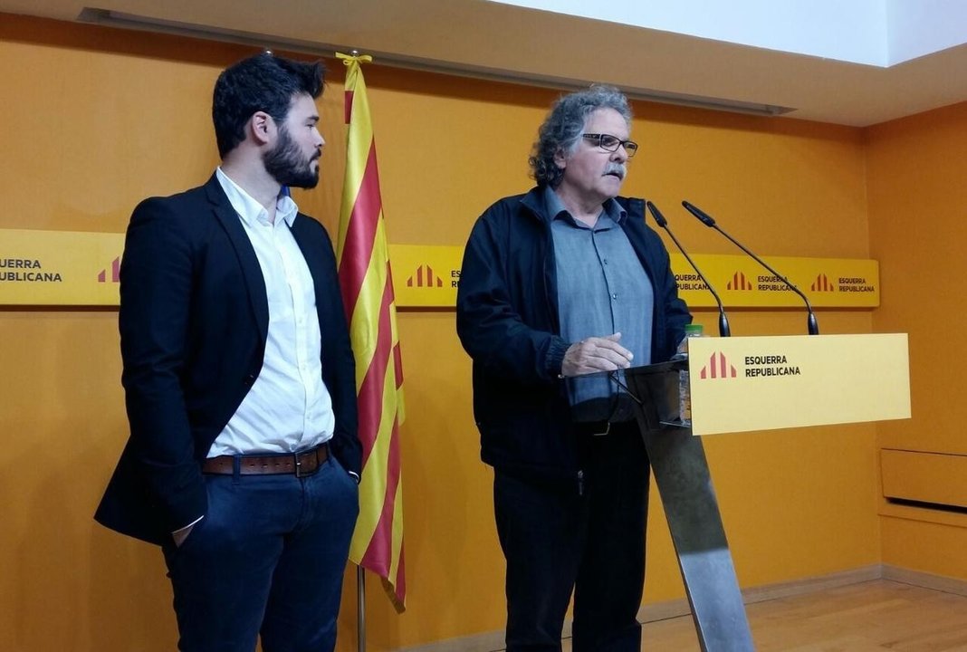 Gabriel Rufián y Joan Tardá, diputados de Esquerra Republicana de Catalunya en el Congreso.