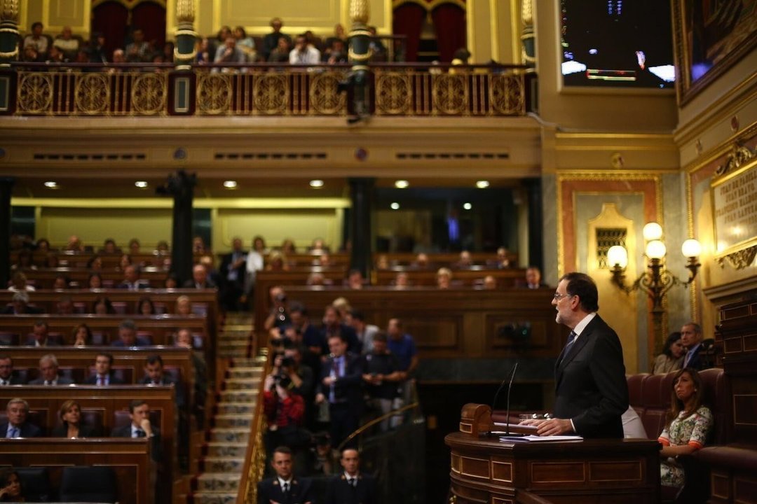 Mariano Rajoy interviene ante el Congreso.