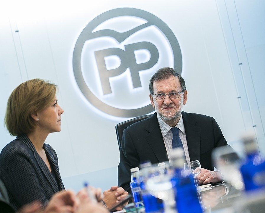 Mariano Rajoy y María Dolores de Cospedal, en una reunión del Comité Ejecutivo del PP.