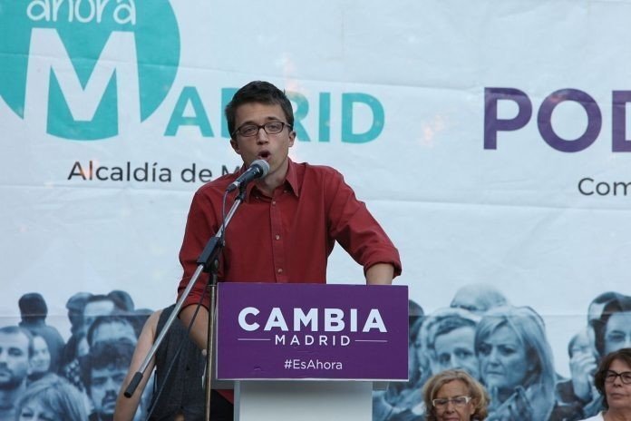 Íñigo Errejón, en un acto de campaña en Madrid.