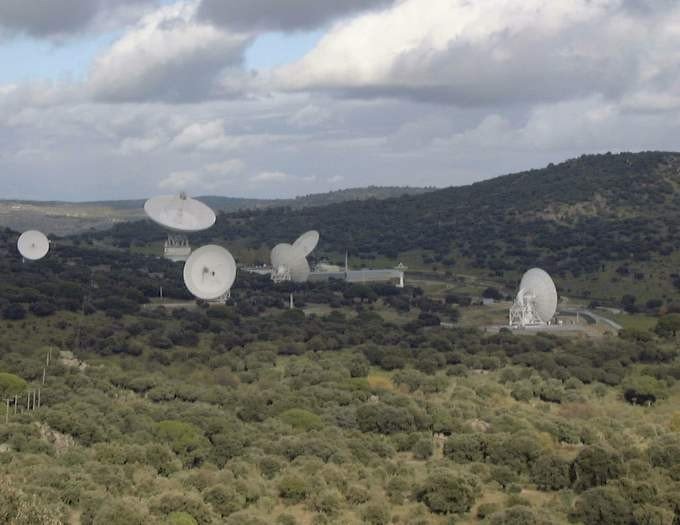 Vista de las antenas de la NASA e INTA en Robledo de Chavela (Madrid).