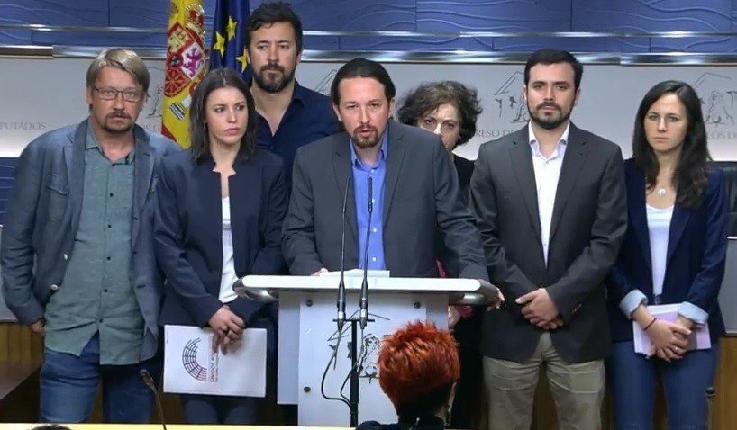 Pablo Iglesias y Unidos Podemos presentan la moción de censura contra Mariano Rajoy.