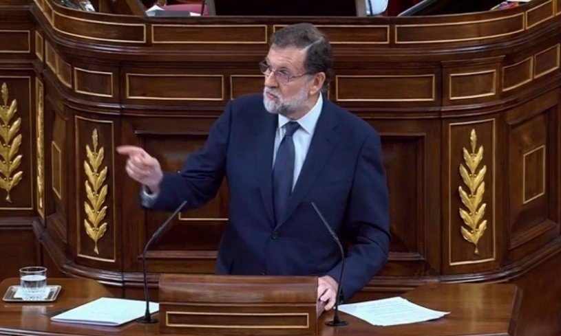 Mariano Rajoy interviene en la moción de censura.
