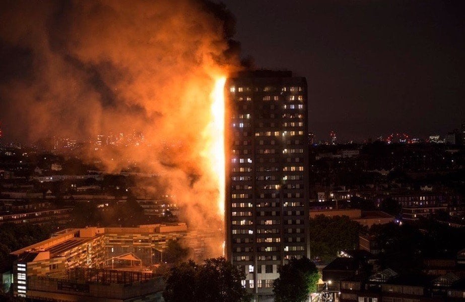 Incendio de la Torre Grenfell en Londres.