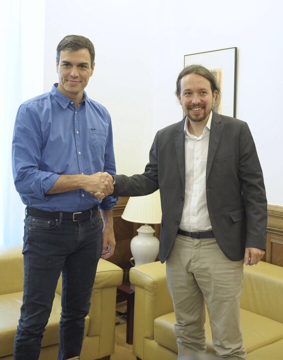 Pedro S&aacute;nchez y Pablo Iglesias.