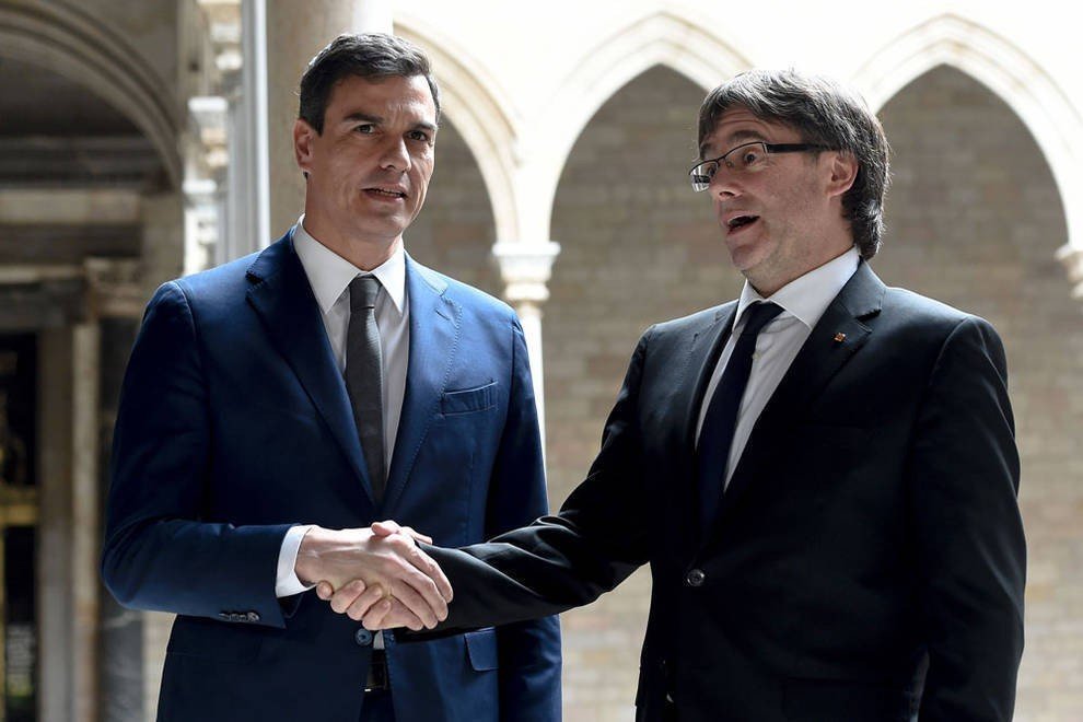 Pedro Sánchez y Carles Puigdemont. Agosto 2017
