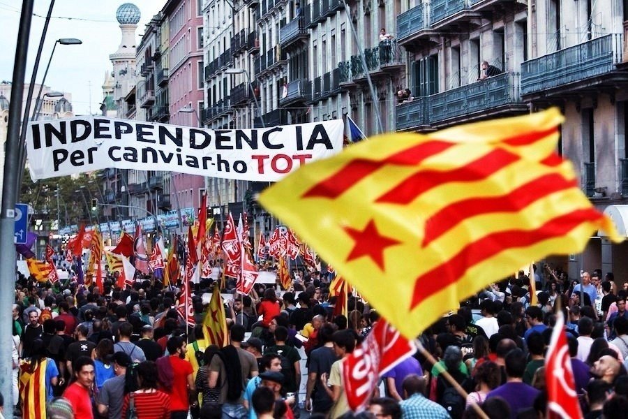 Manifestación de la izquierda radical independentista en Barcelona.