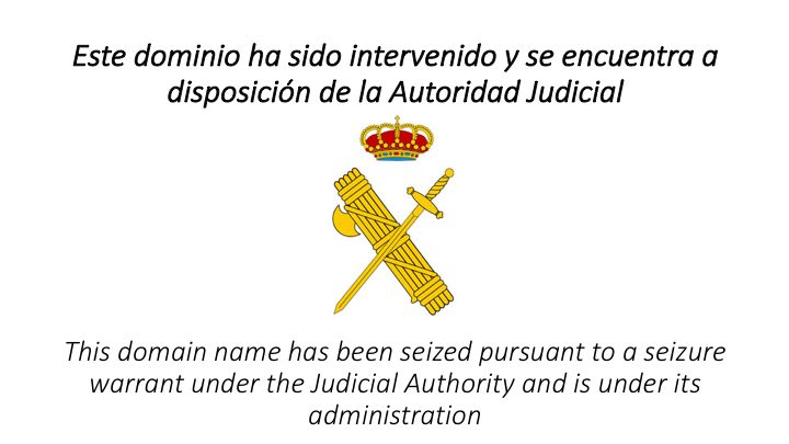 Página web del referéndum independentista intervenida por la Guardia Civil.