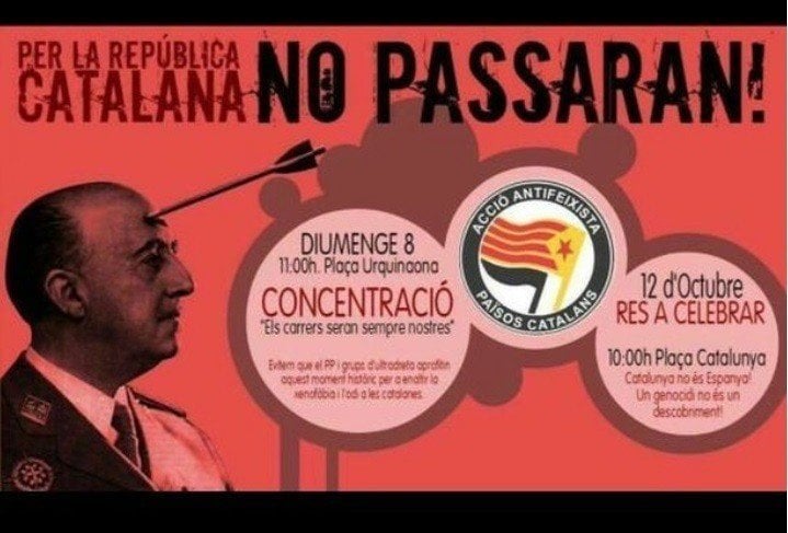 Cartel de la convocatoria de Acció Antifeixista Països Catalans.
