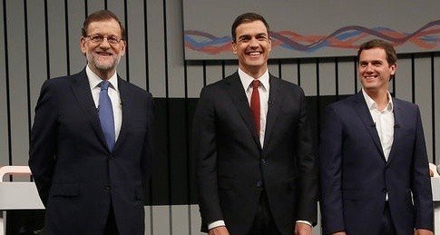 Mariano Rajoy, Pedro Sánchez y Albert Rivera.