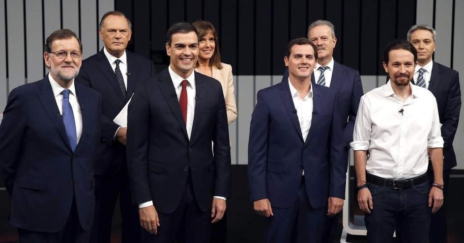 Mariano Rajoy, Pedro Sánchez y Albert Rivera.