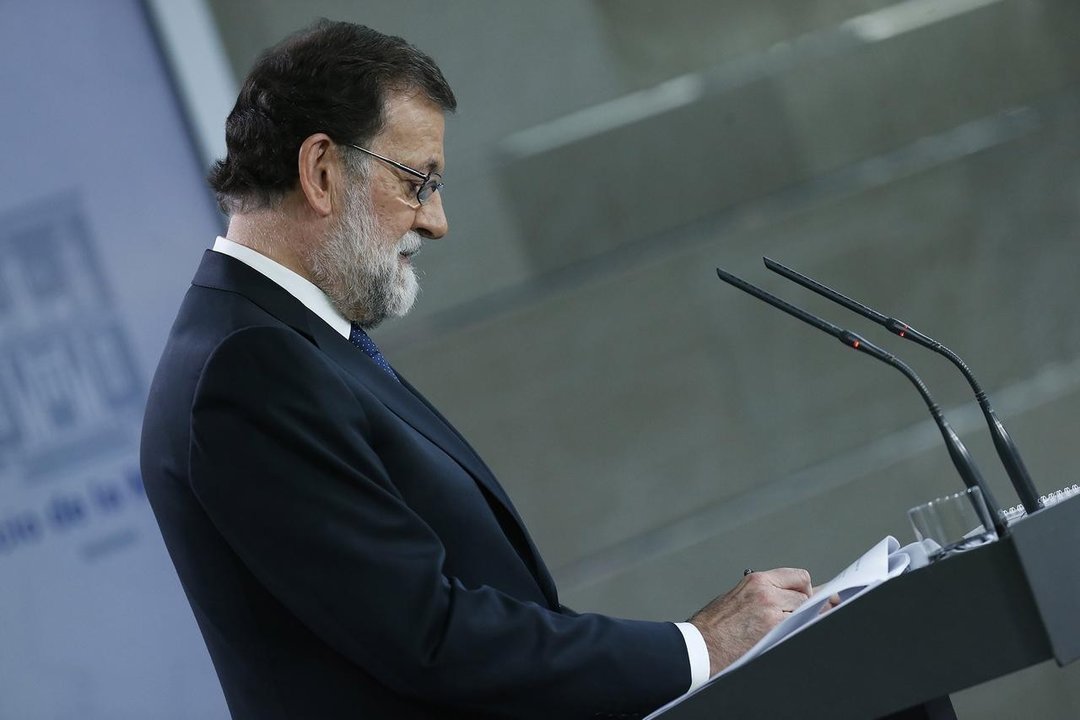 Mariano Rajoy, en el Palacio de la Moncloa.