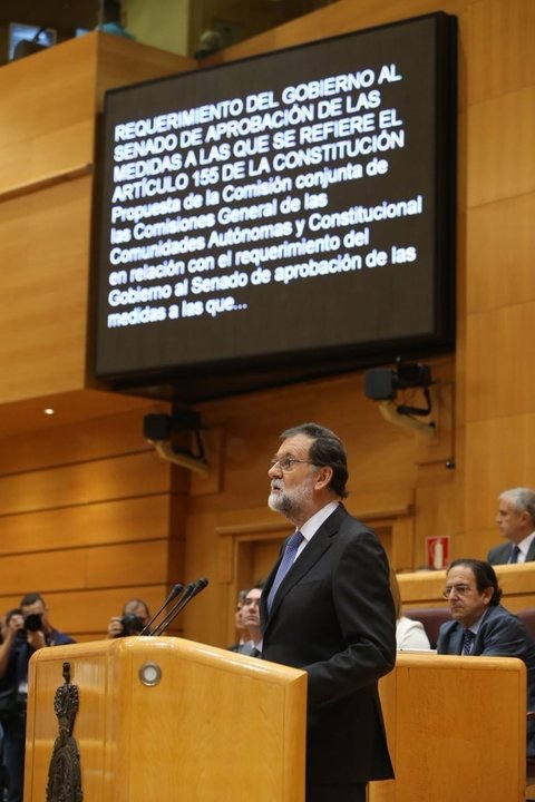Mariano Rajoy defiende en el Senado las medidas del artículo 155.