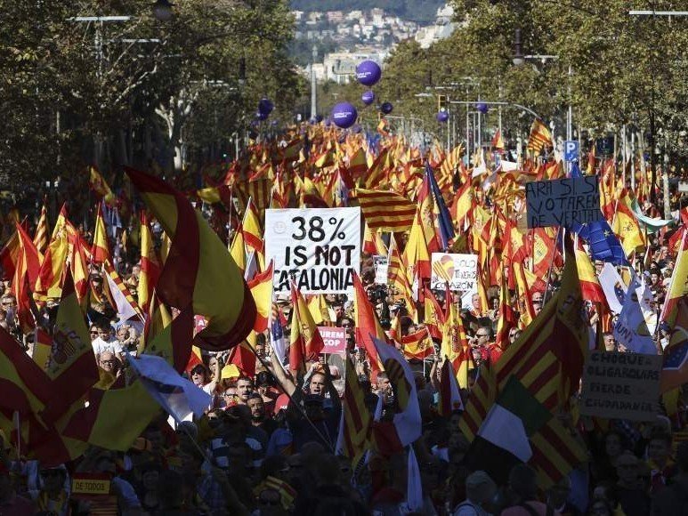 Manifestación contra la independencia en Barcelona.