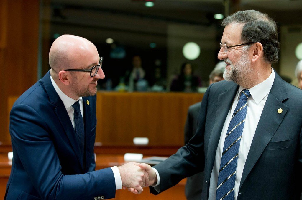 Charles Michel y Mariano Rajoy.