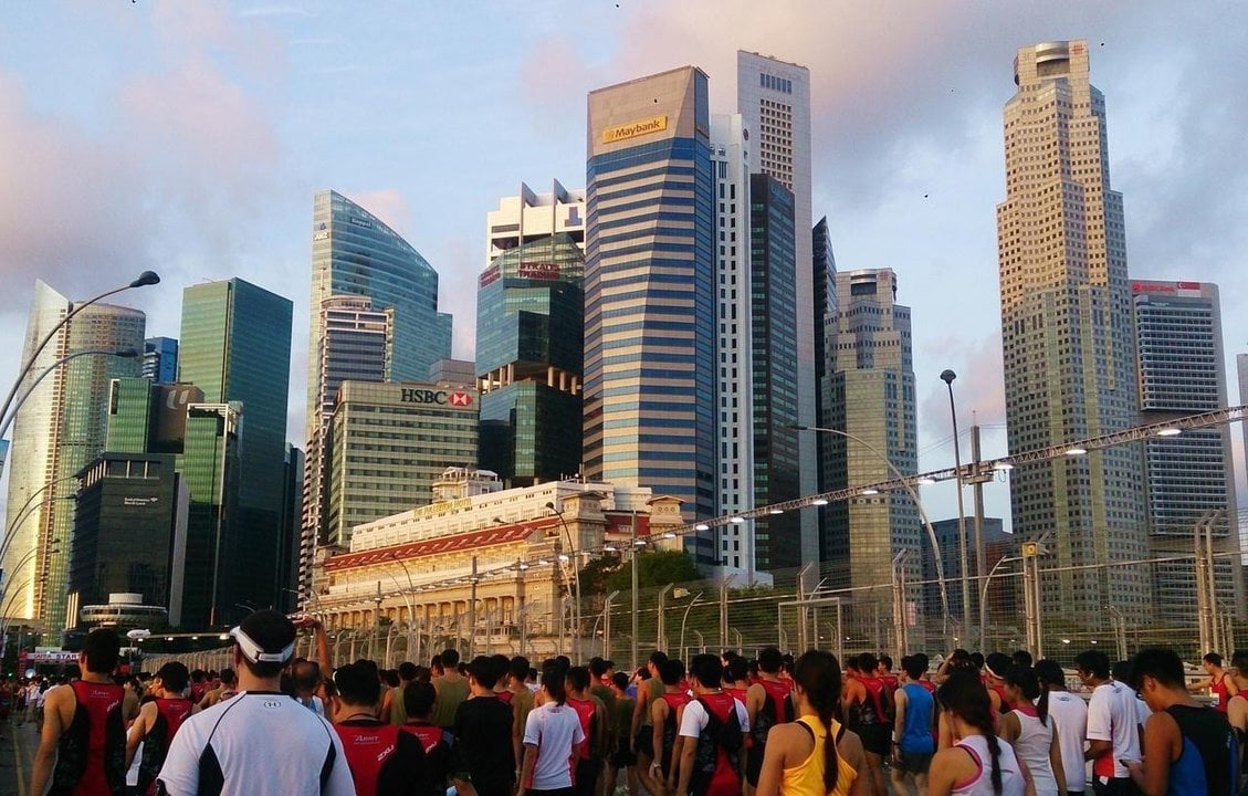 Distrito financiero de Singapur.