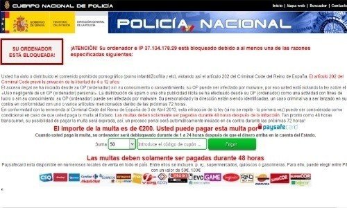Pantallazo Policía Nacional.