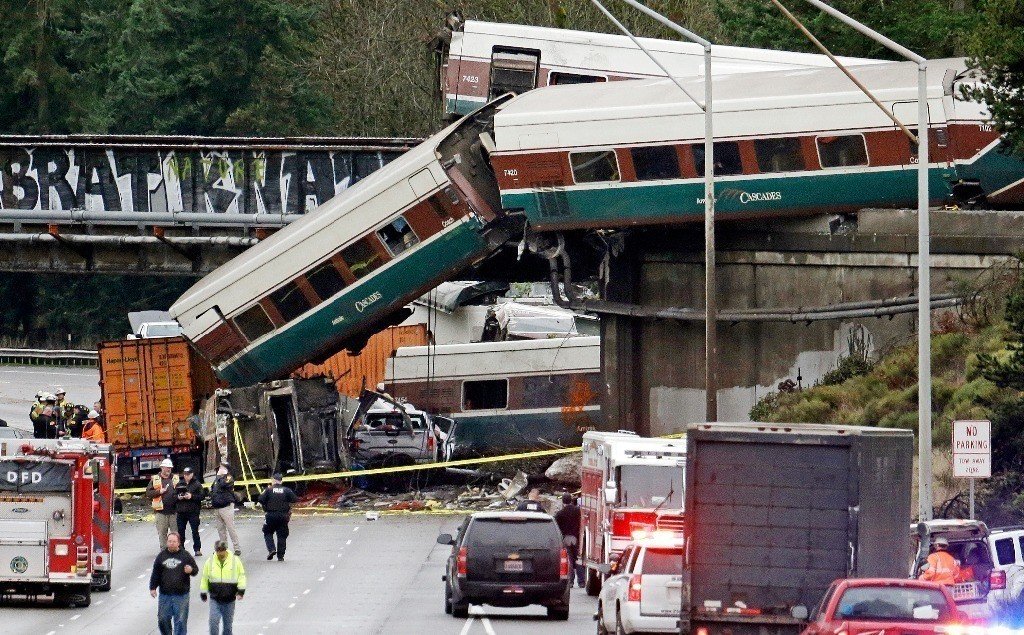 Accidente ferroviario en Seattle.