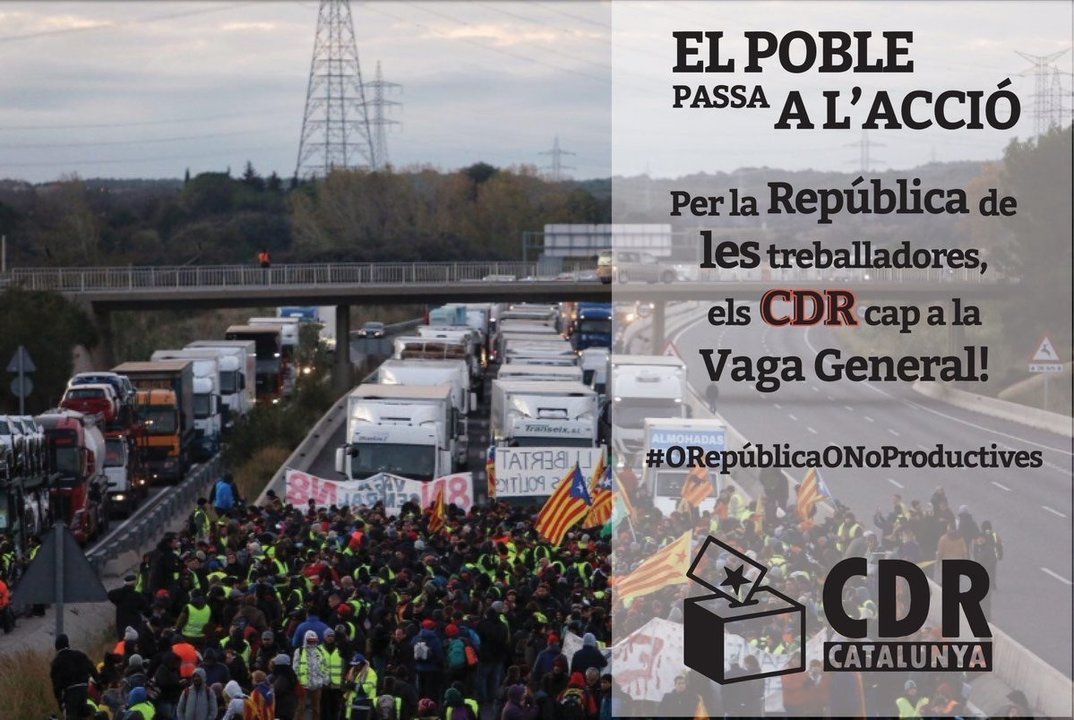Los CDR plantean una nueva huelga en Cataluña.