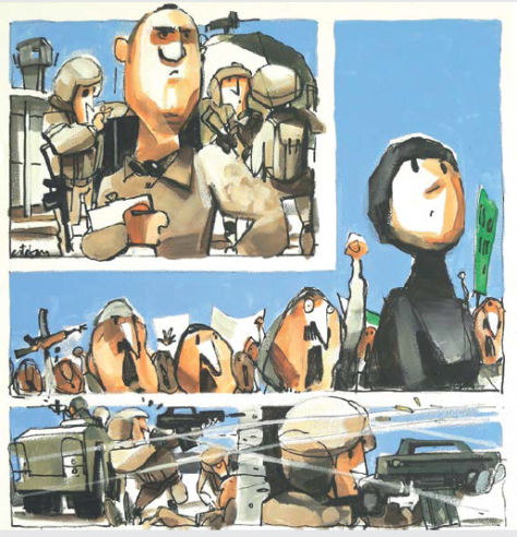 Una de las ilustraciones de 'Esteban' para los relatos del Ejército de Tierra sobre sus héroes.