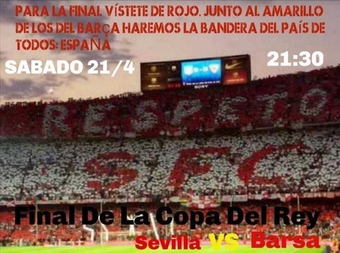 Folleto del Sevilla para la Copa del Rey.