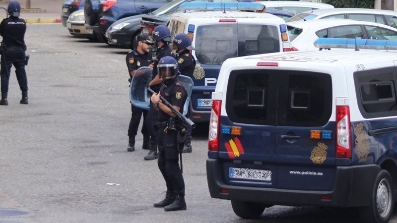 Efectivos de la Polic&iacute;a Nacional en Algeciras.