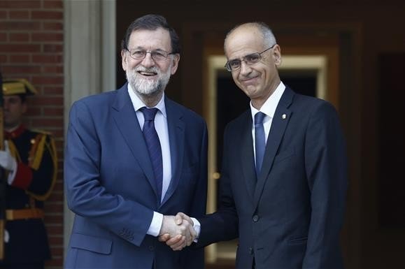 Mariano Rajoy y el jefe del Gobierno de Andorra, Antoni Martí. 