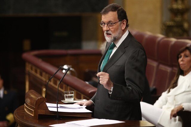 Mariano Rajoy durante la moci&oacute;n de censura.
