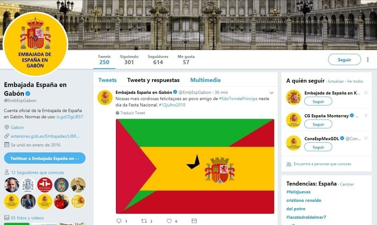 Felicitación de la Embajada de España en Gabón