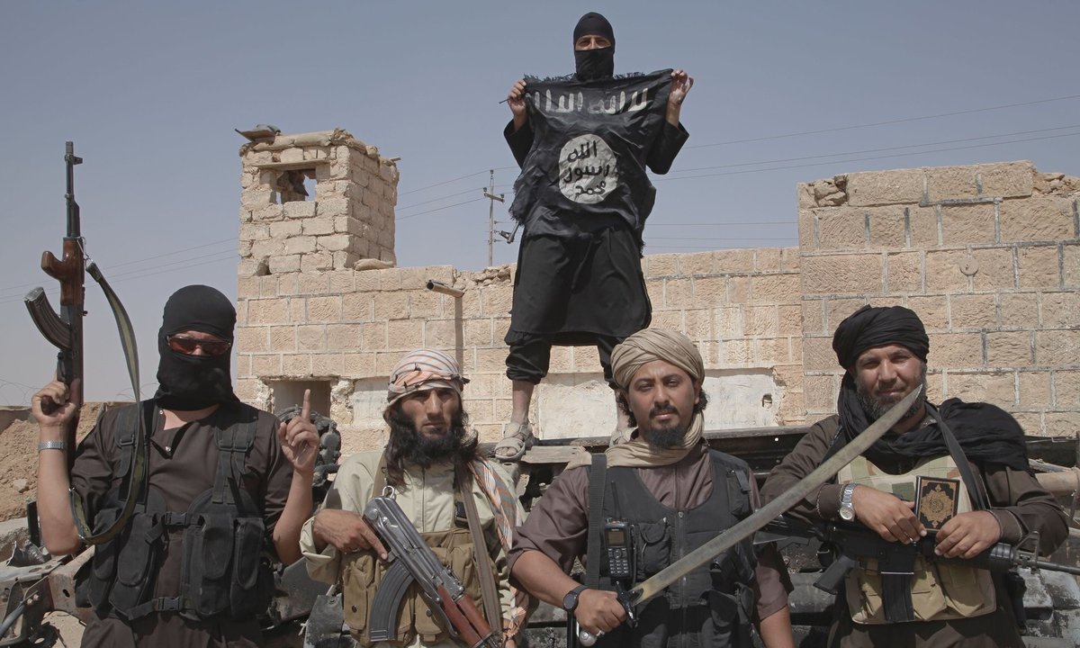 Militantes del Estado Islámico en Siria.