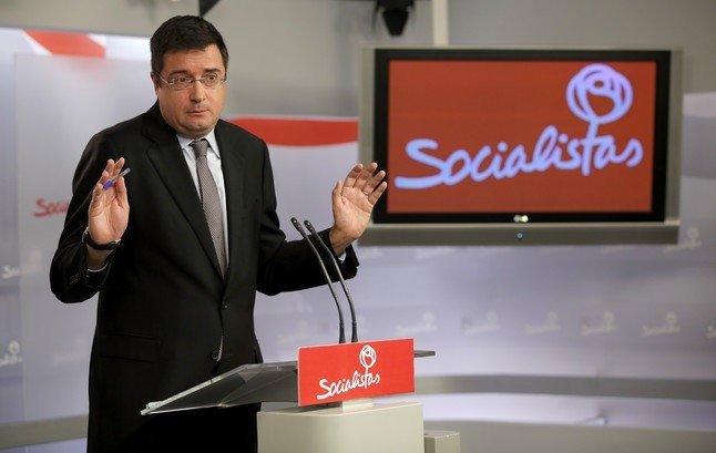 Madrid. 16.06.14. Oscar Lopez, secretario de organizacion del PSOE, durante la rueda de prensa ofrecida hoy.. FOTO: JOSE LUIS ROCA