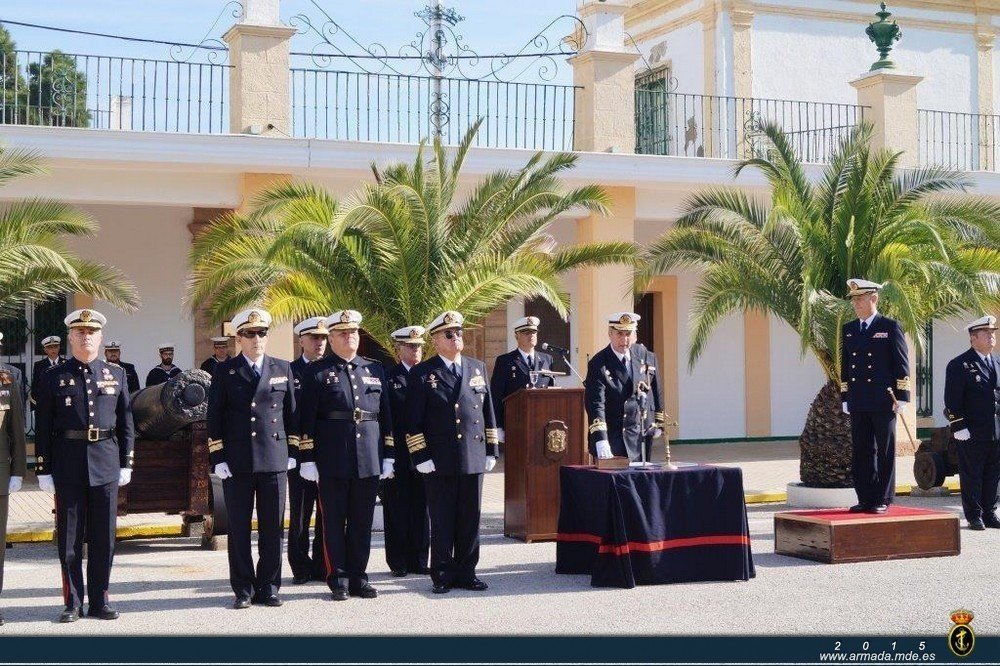 El vicealmirante Alfonso Carlos Gómez Fernández de Córdoba durante una toma de posesión en Cádiz.
