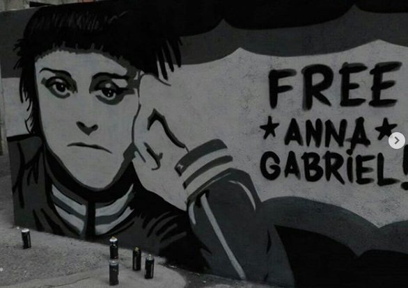 Mural de Anna Gabriel en Girona.