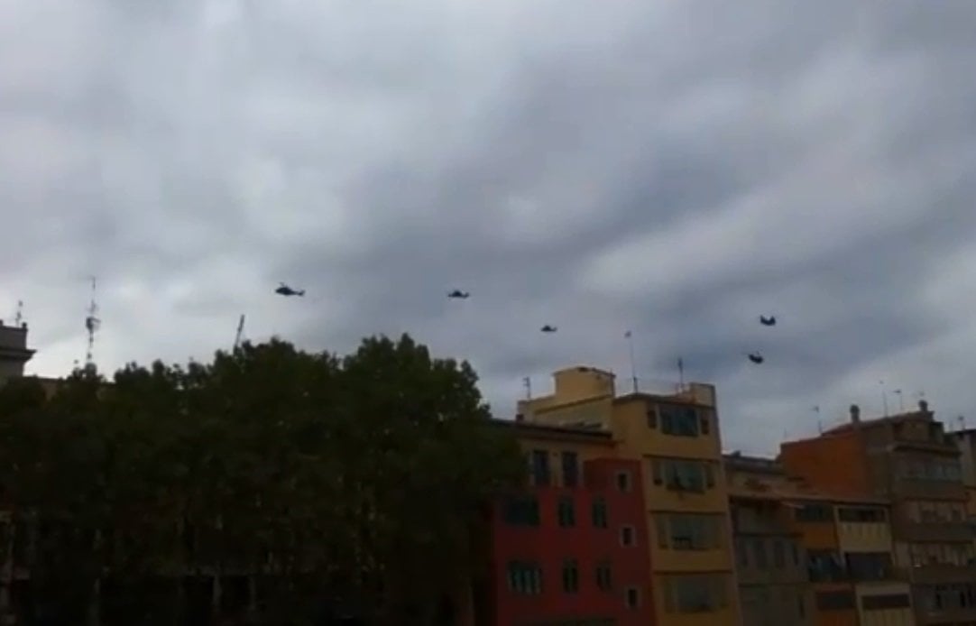Helicópteros españoles sobre Girona.