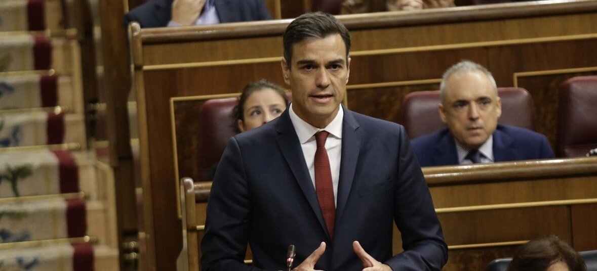 Pedro S&aacute;nchez, en la sesi&oacute;n de control al Gobierno en el Congreso.