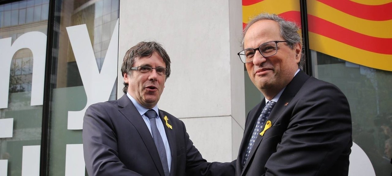Quim Torra y Carles Puigdemont, en Bruselas.
