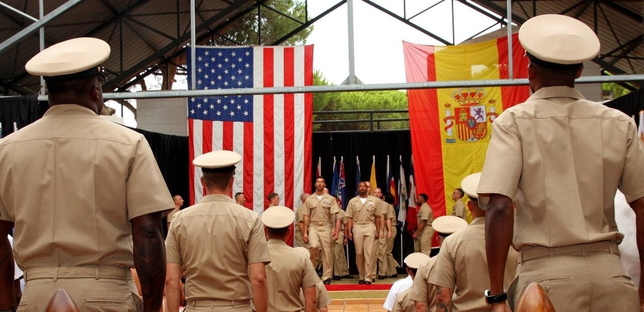 Marines en la base naval de Rota.
