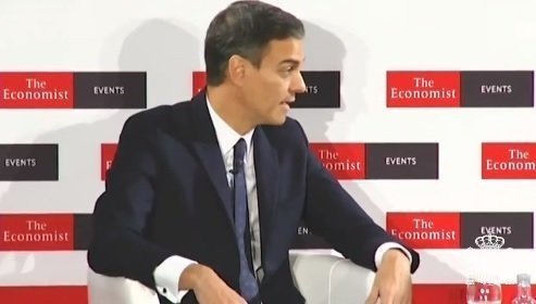 Pedro Sánchez, en el acto de The Economist.