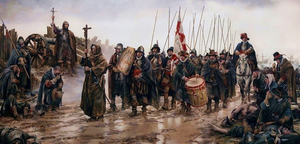 La batalla de Empel, pintada por Augusto Ferrer-Dalmau,