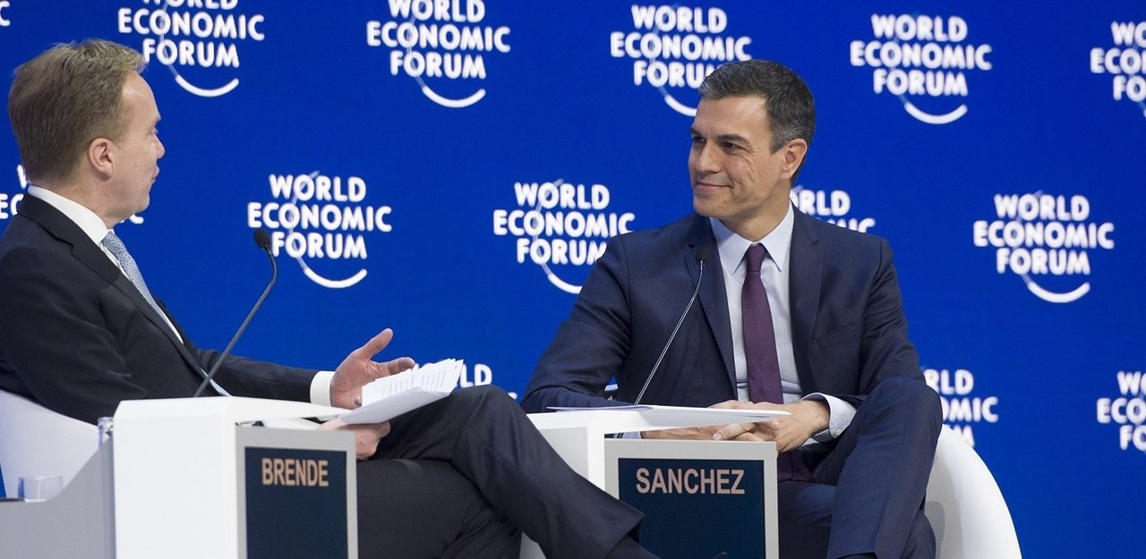 Pedro Sánchez, en el Foro de Davos.
