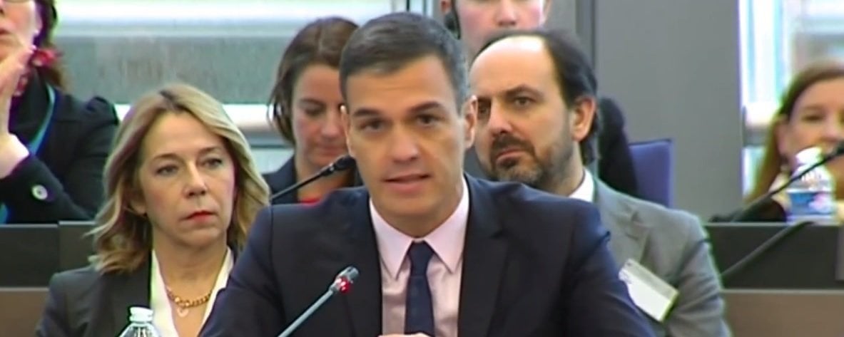 Pedro Sánchez, en el Consejo de Europa.